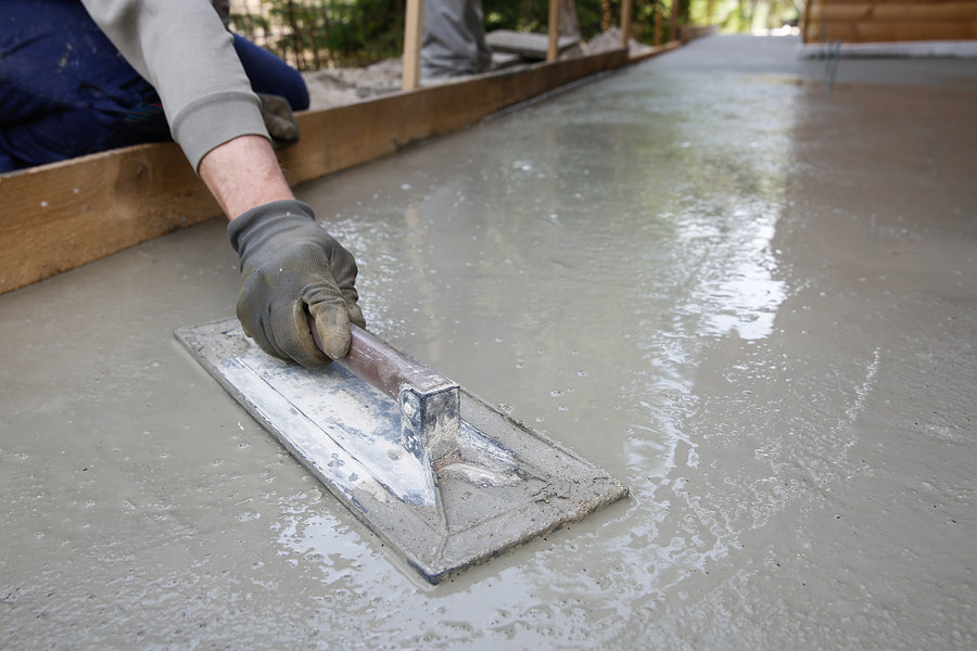 An expert repairing concrete 